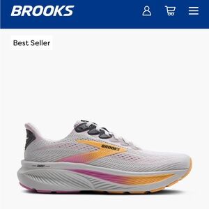 Brooks Women's Athletic Shoes - Light Gray with Pink and Orange Accents
